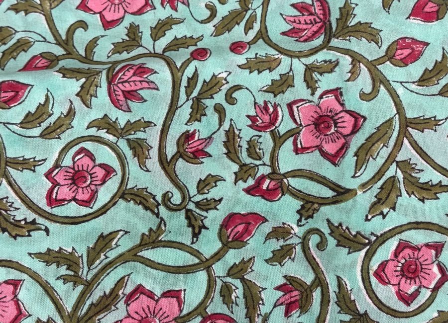Estampado AMY - Floral verde agua