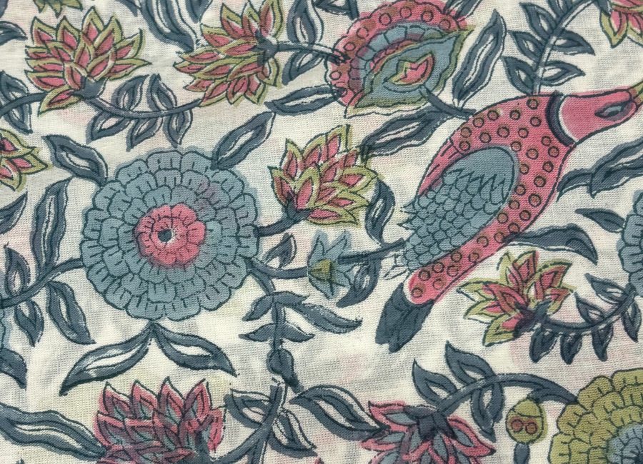 Estampado ENA - Floral azul empolvado