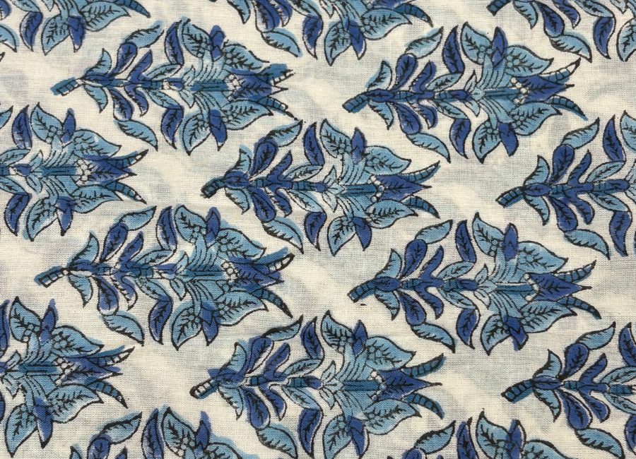 Estampado GAO - Hojas azul marino