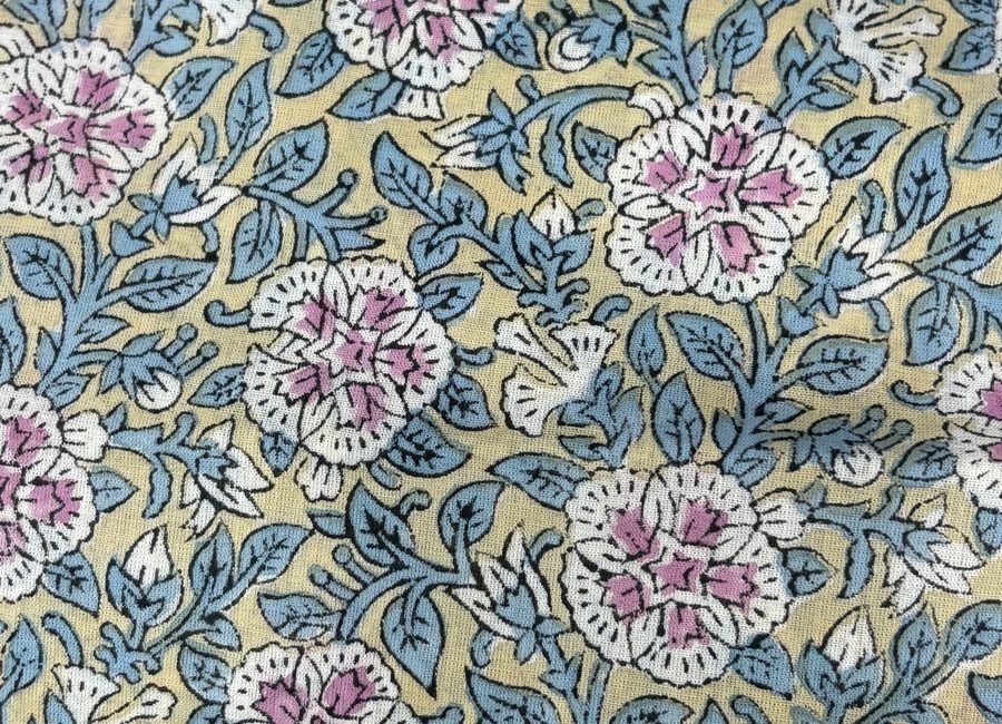 Estampado MAR - Floral azul y rosa