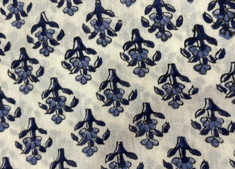 Estampado NOX - Flores azul marino